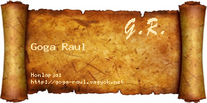 Goga Raul névjegykártya